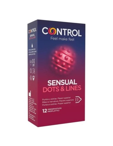 Preservativi Sensual Dots & Lines Control 12 Pezzi
